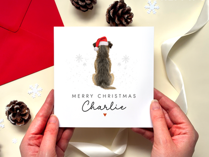 Personalised Border Terrier Dog Christmas Card