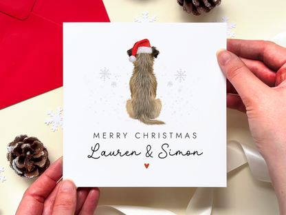 Personalised Border Terrier Dog Christmas Card