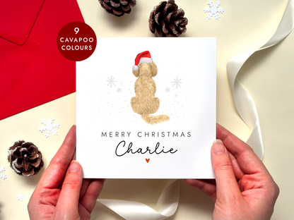 Personalised Cavapoo Dog Christmas Card