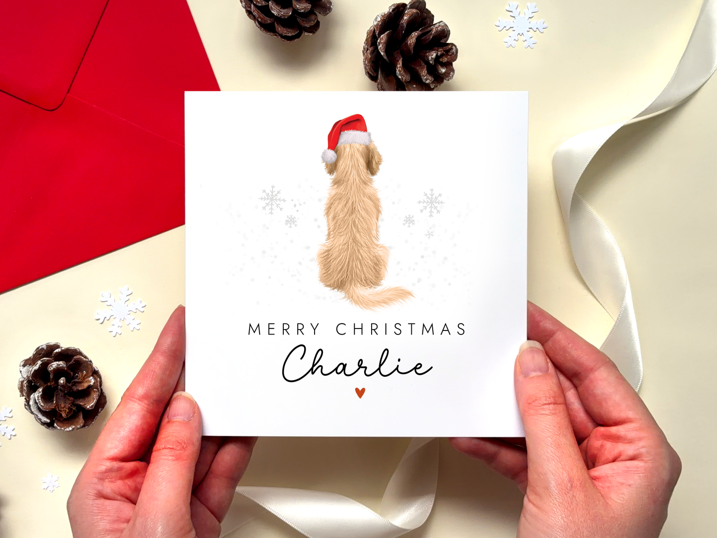 Personalised Golden Retriever Dog Christmas Card