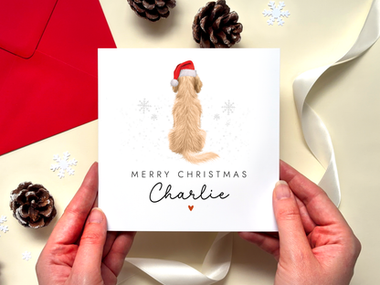 Personalised Golden Retriever Dog Christmas Card