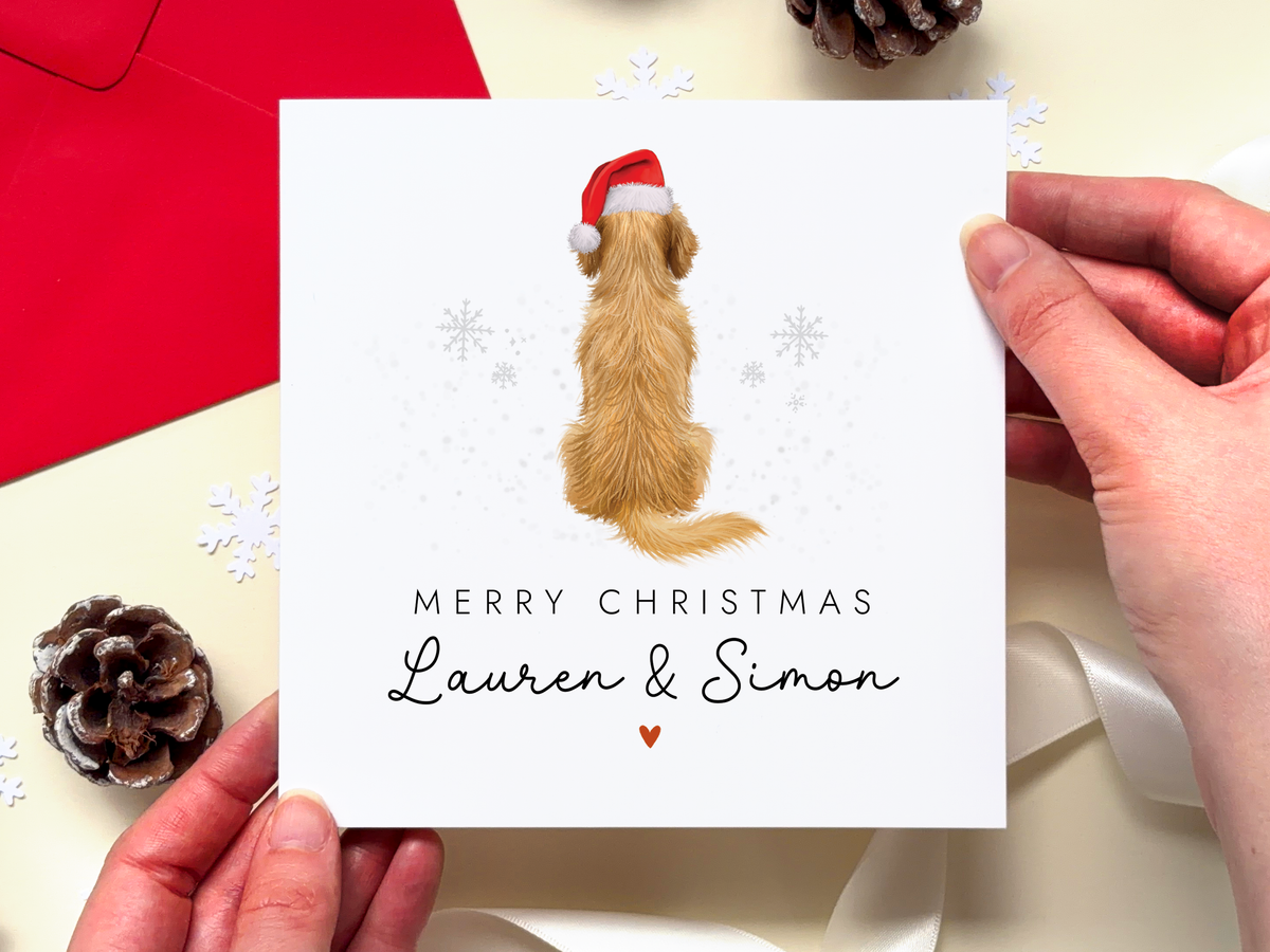 Personalised Golden Retriever Dog Christmas Card