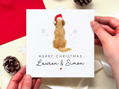 Personalised Golden Retriever Dog Christmas Card