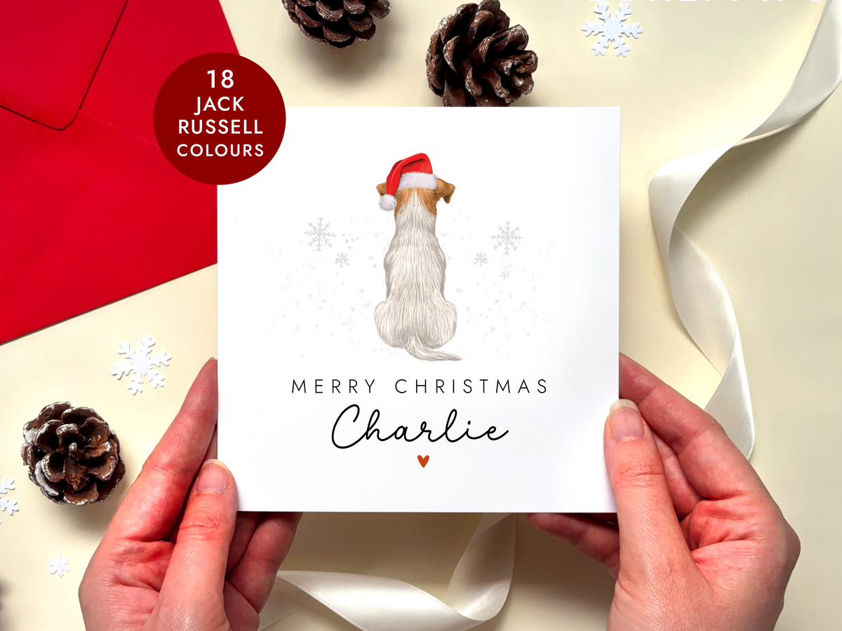 Personalised Jack Russell Dog Christmas Card