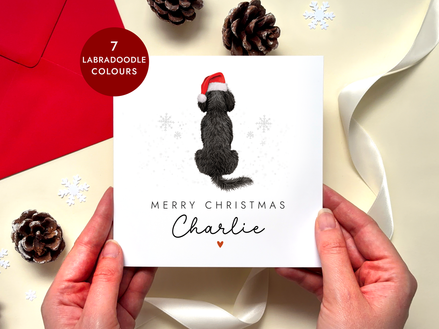 Personalised Labradoodle Dog Christmas Card