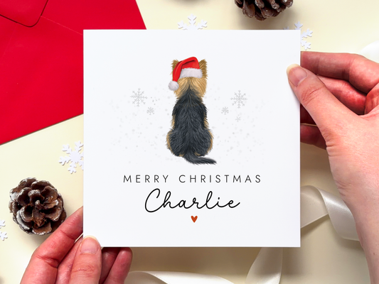 Personalised Yorkshire Terrier Dog Christmas Card