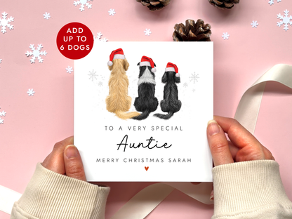 Personalised Dog Christmas Card for Auntie