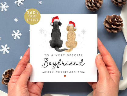 Personalised Dog Christmas Card for Boyfriend