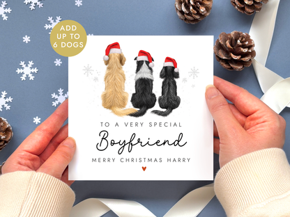 Personalised Dog Christmas Card for Boyfriend