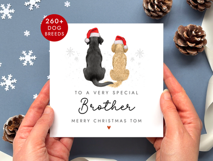 Personalised Dog Christmas Card for Brother