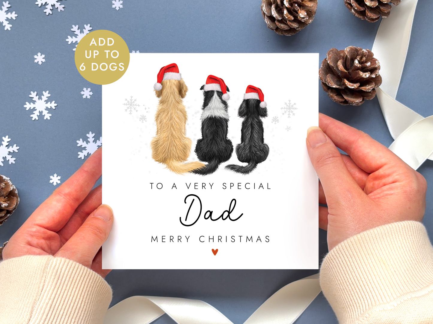 Personalised Dog Christmas Card for Dad