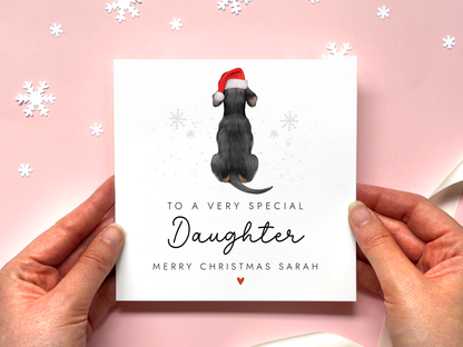 Personalised Dog Christmas Card for Daughter