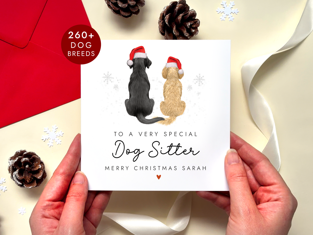 Personalised Dog Christmas Card for Dog Sitter