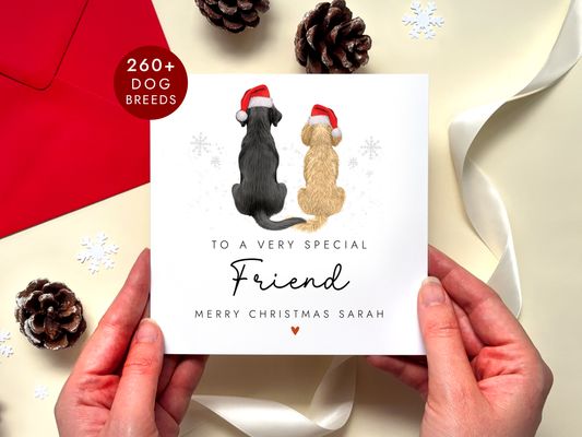 Personalised Dog Christmas Card for Friend