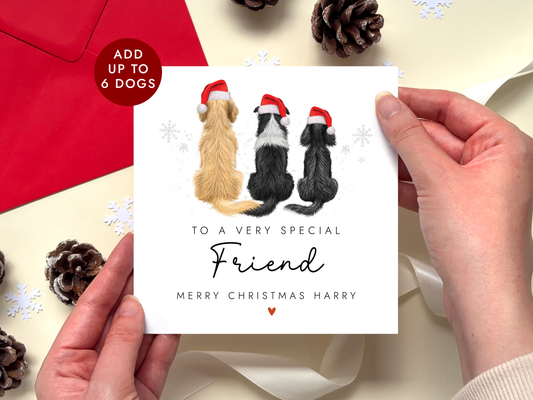 Personalised Dog Christmas Card for Friend