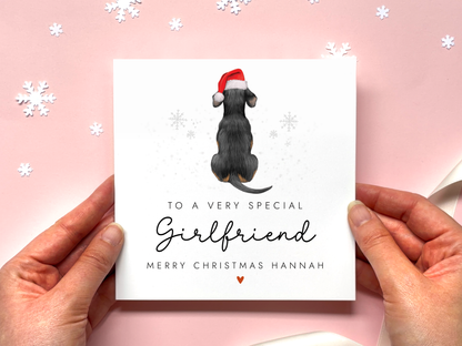 Personalised Dog Christmas Card for Girlfriend