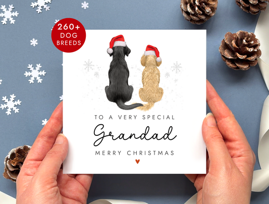 Personalised Dog Christmas Card for Grandad