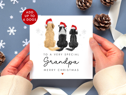 Personalised Dog Christmas Card for Grandad