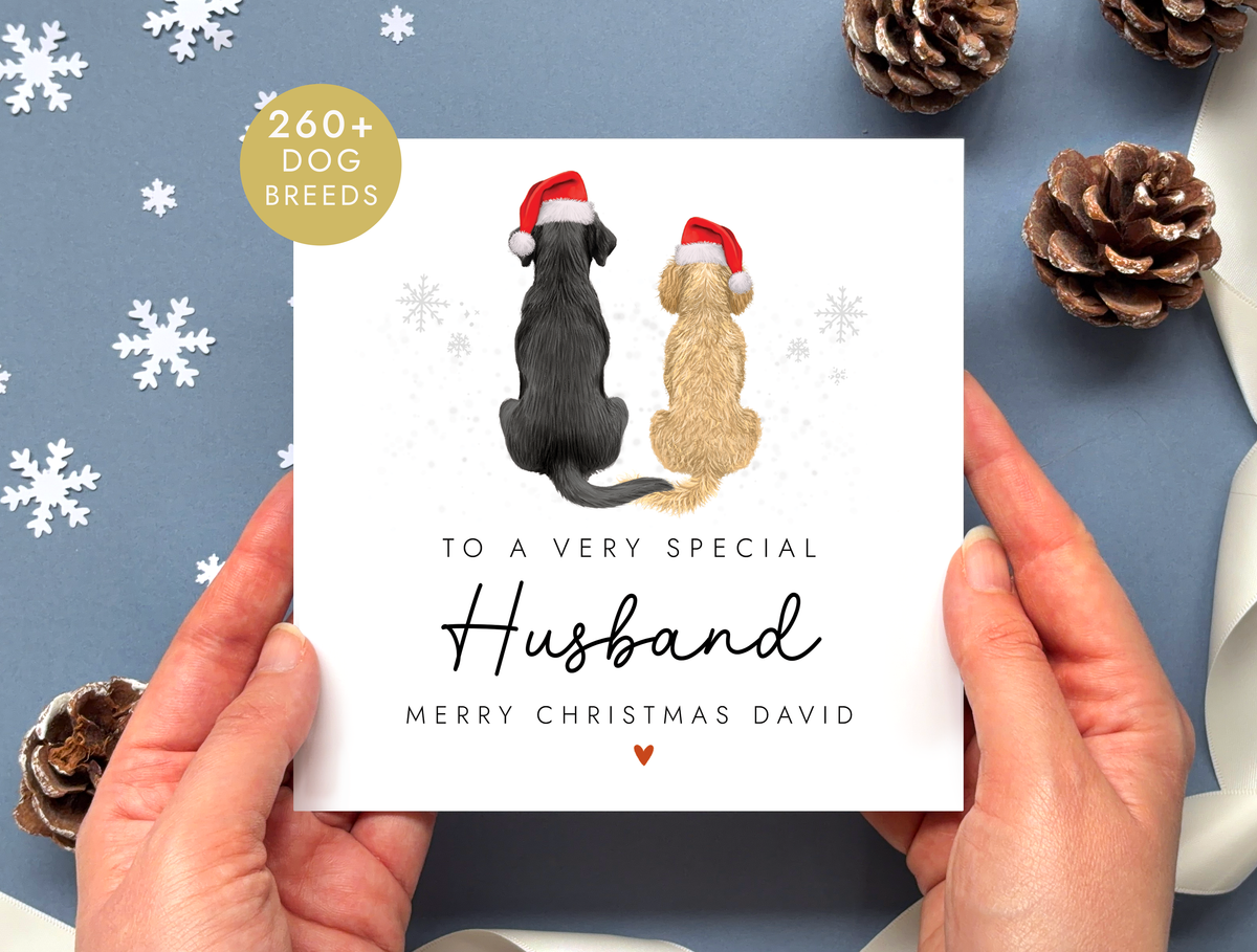 Personalised Dog Christmas Card for Husband