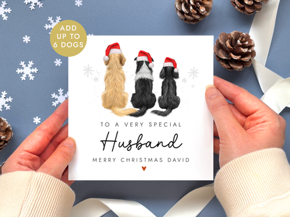 Personalised Dog Christmas Card for Husband