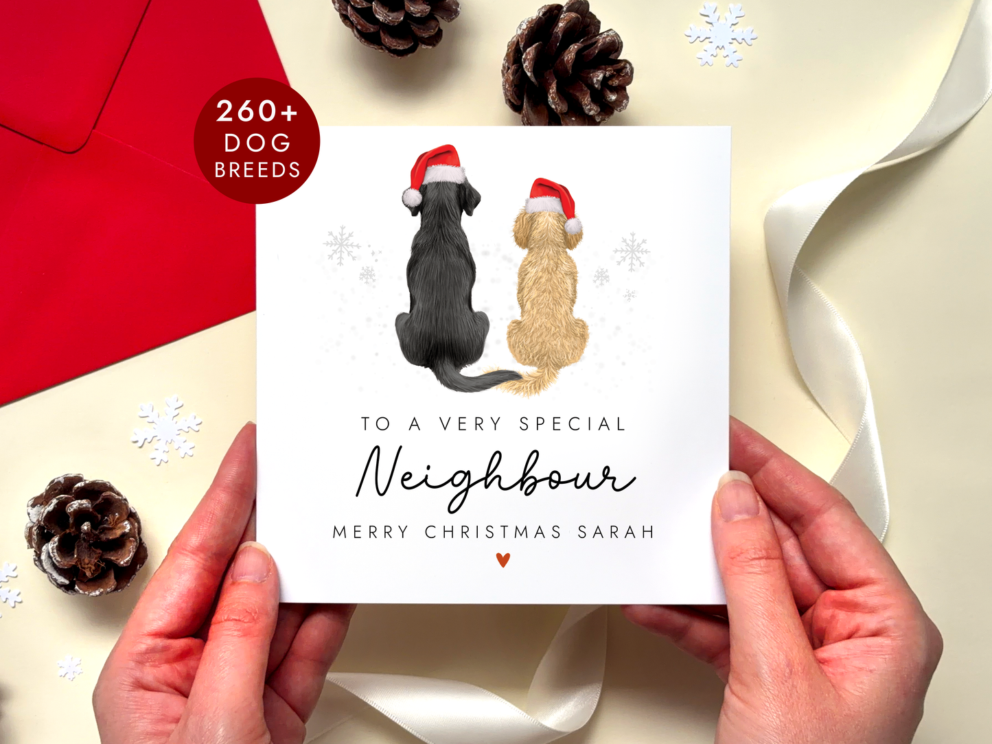 Personalised Dog Christmas Card for Neighbour