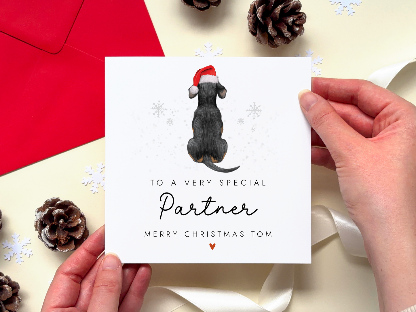 Personalised Dog Christmas Card for Partner