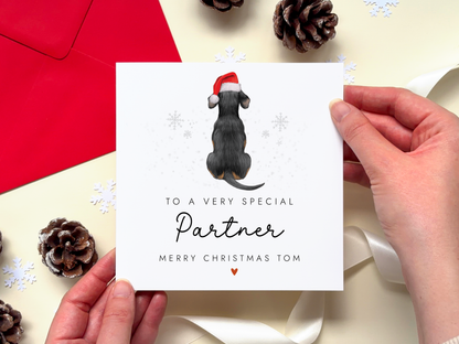 Personalised Dog Christmas Card for Partner