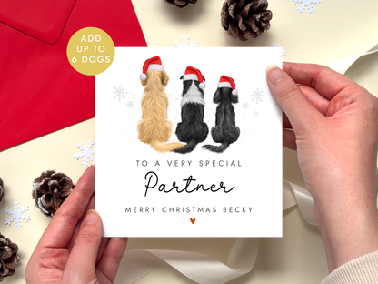 Personalised Dog Christmas Card for Partner