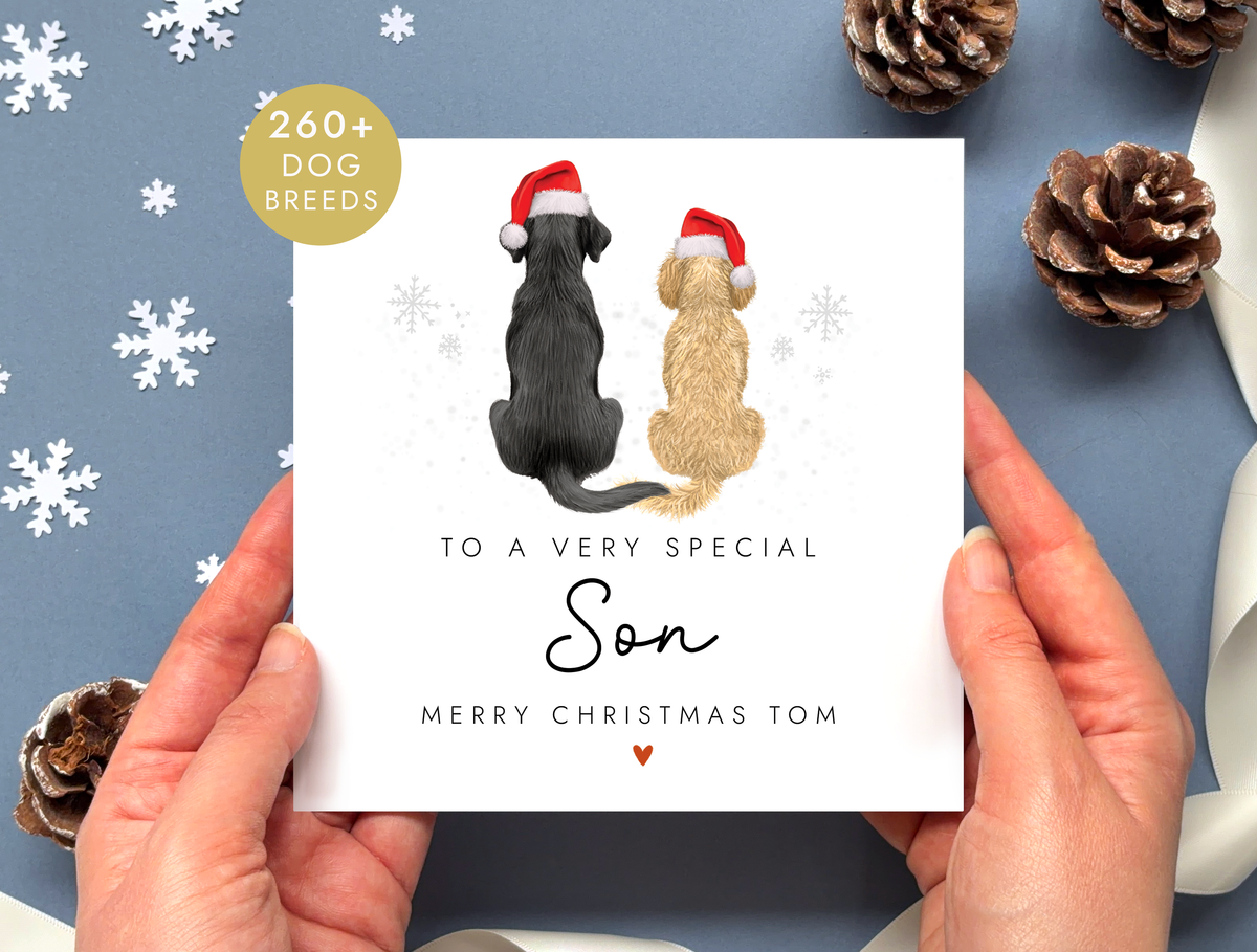 Personalised Dog Christmas Card for Son