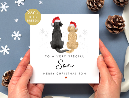 Personalised Dog Christmas Card for Son