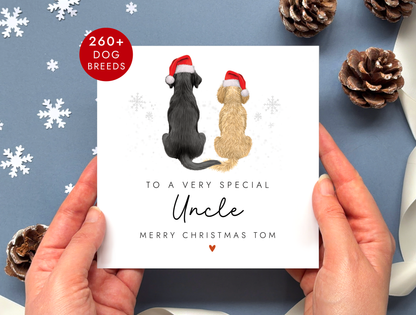 Personalised Dog Christmas Card for Uncle