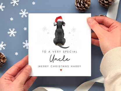 Personalised Dog Christmas Card for Uncle