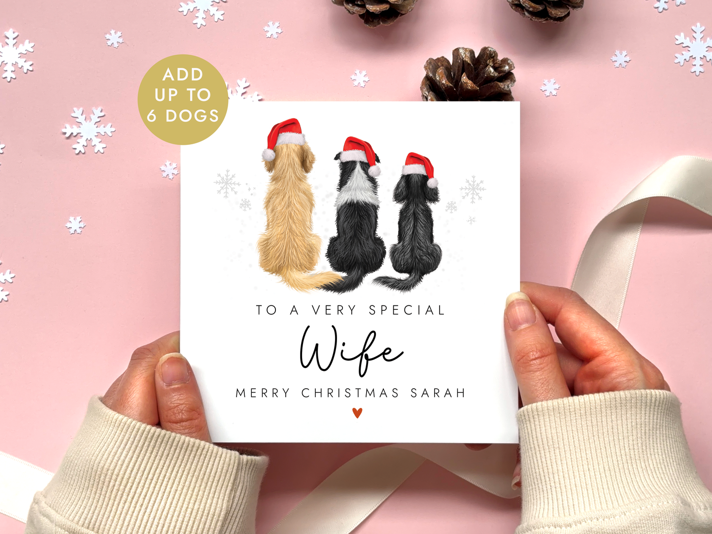 Personalised Dog Christmas Card for Wife