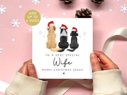 Personalised Dog Christmas Card for Wife