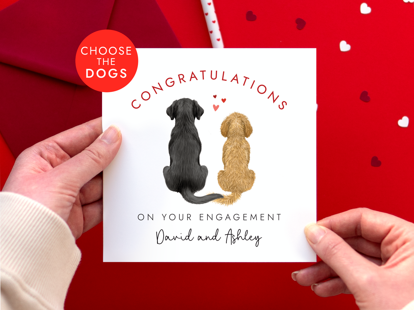 Personalised Dogs Congratulations on your Engagement Card