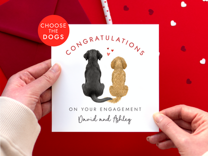 Personalised Dogs Congratulations on your Engagement Card