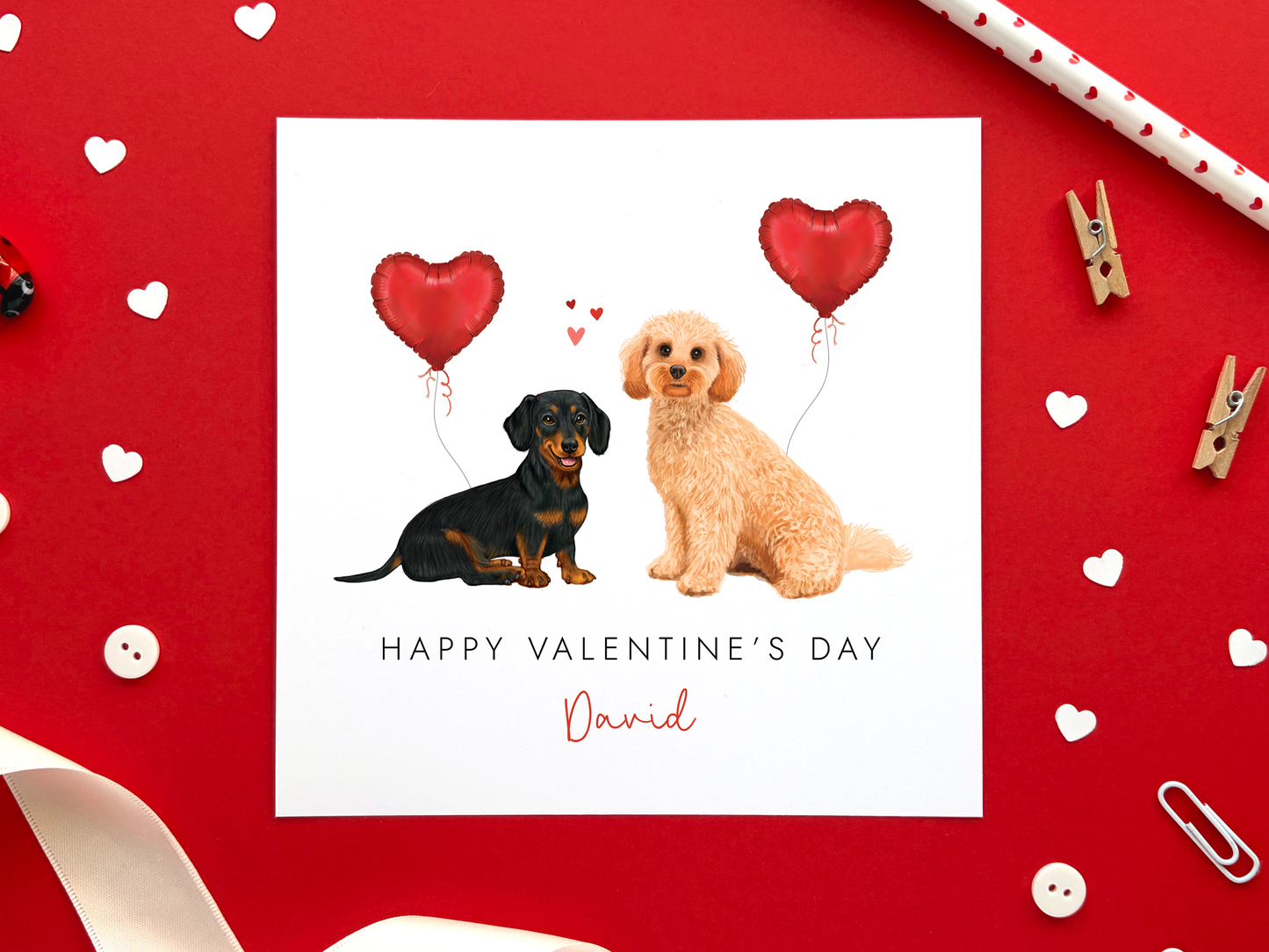 Personalised Choose the Dogs Valentine's Day Card