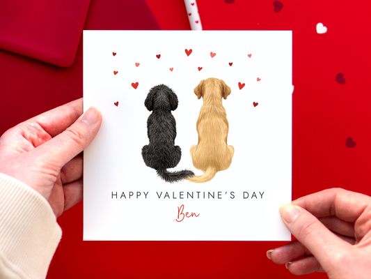 Personalised Dogs Valentine's Day Card