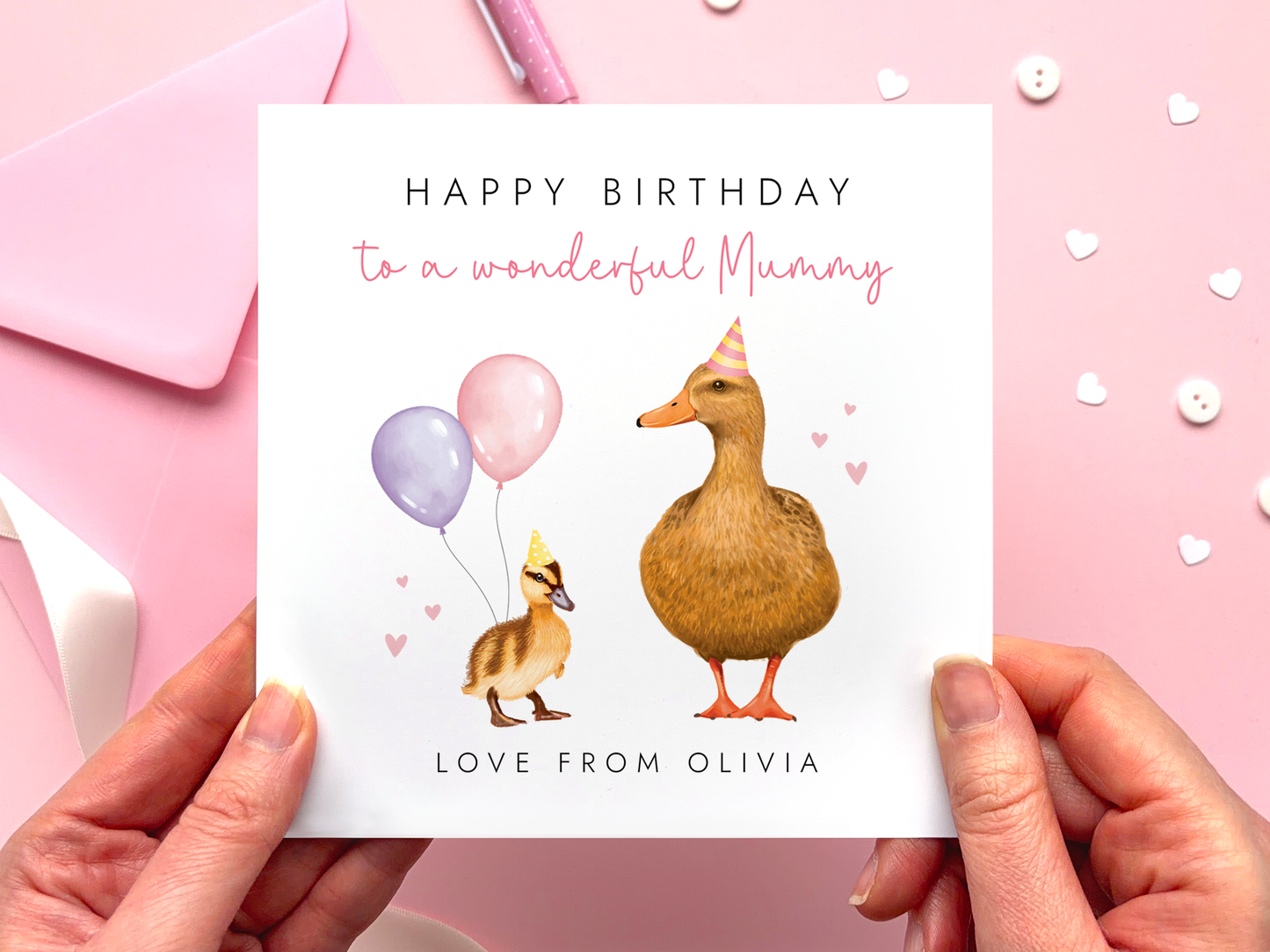 Personalised Ducks Birthday Card for Mummy