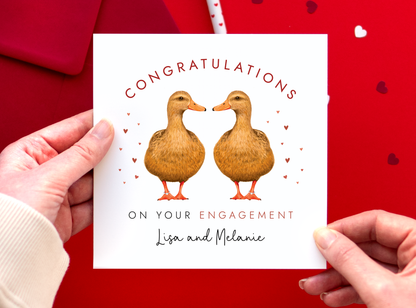 Personalised Ducks Engagement Card