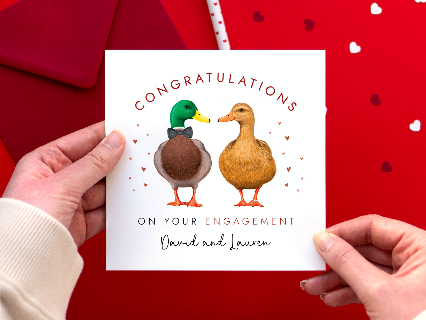 Personalised Ducks Engagement Card
