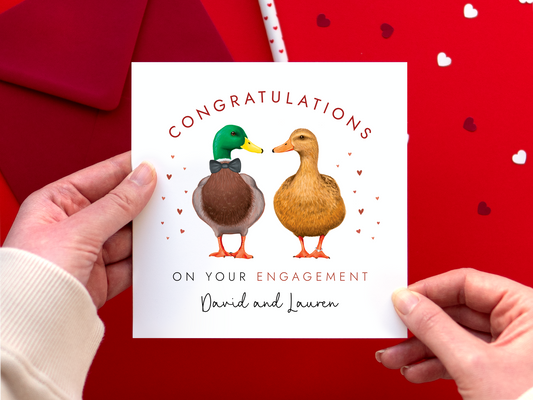 Personalised Ducks Engagement Card