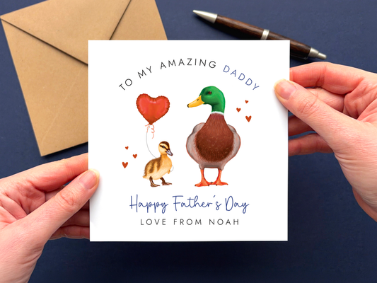 Personalised Ducks Father's Day Card for Daddy
