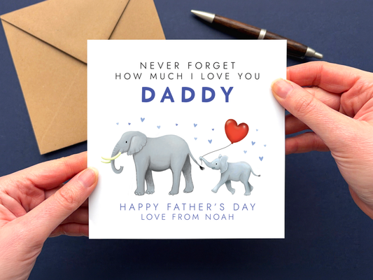 Personalised Elephants Father's Day Card for Daddy