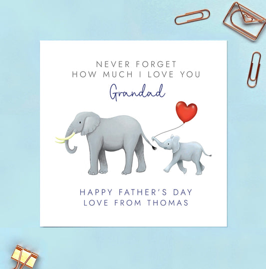 Elephants Fathers Day Card for Grandad