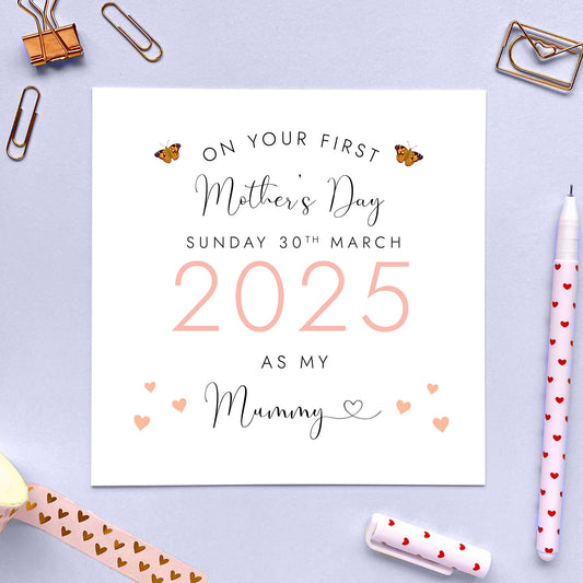 Personalised First Mother's Day Card as my Mummy, from baby bump, 1st Mothers Day 2025