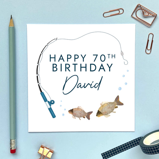 Personalised Fishing Birthday Card