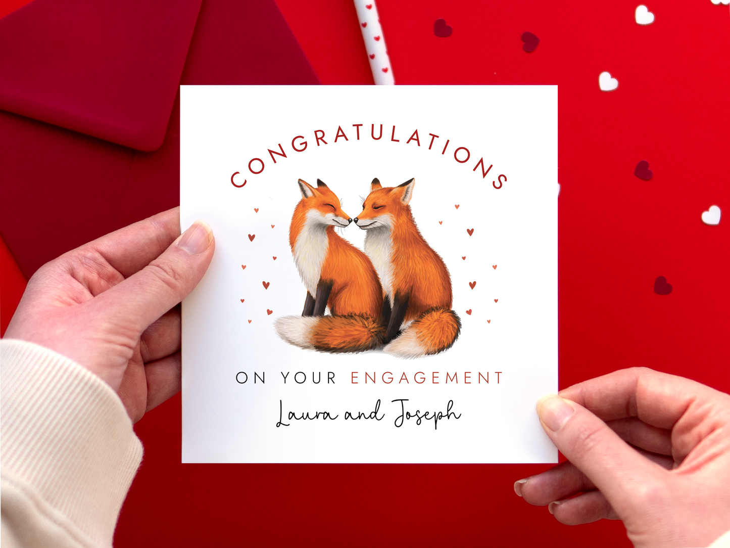 Personalised Fox Engagement Card