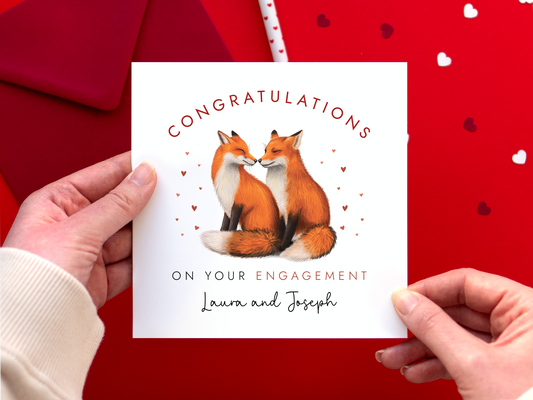 Personalised Fox Engagement Card