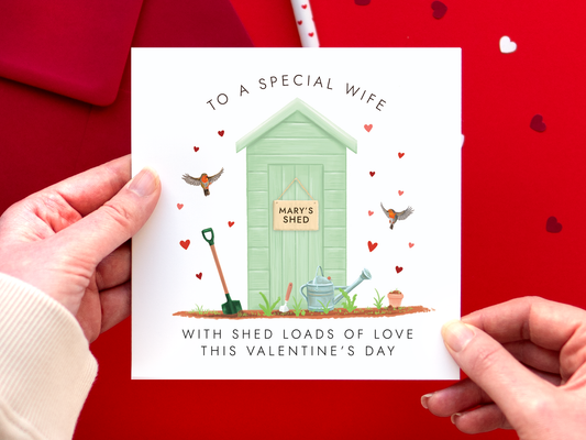 Personalised Garden Shed Valentine's Day Card